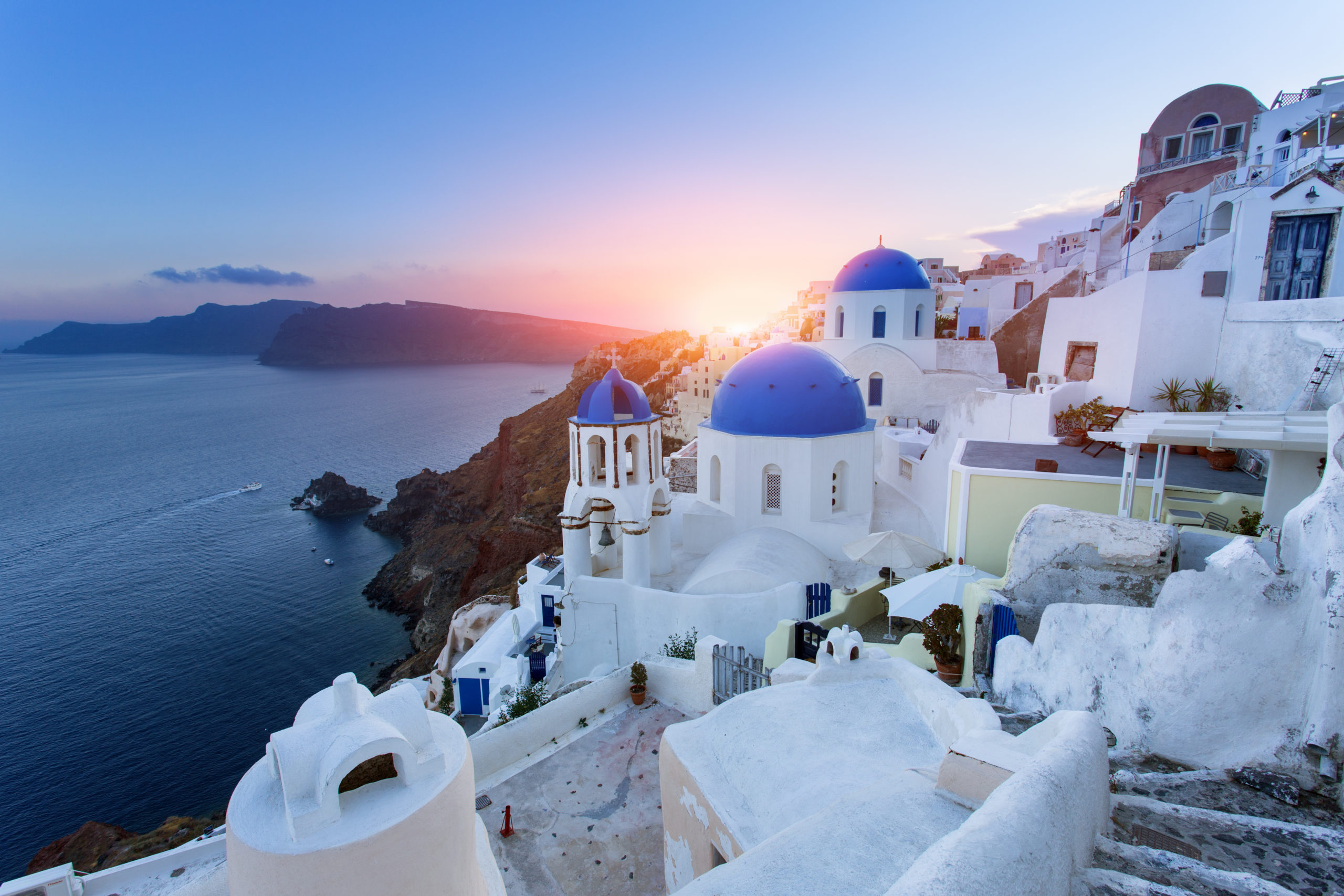 rooftops, Santorini, how to create a travel package product in Greece the Travel Corporation